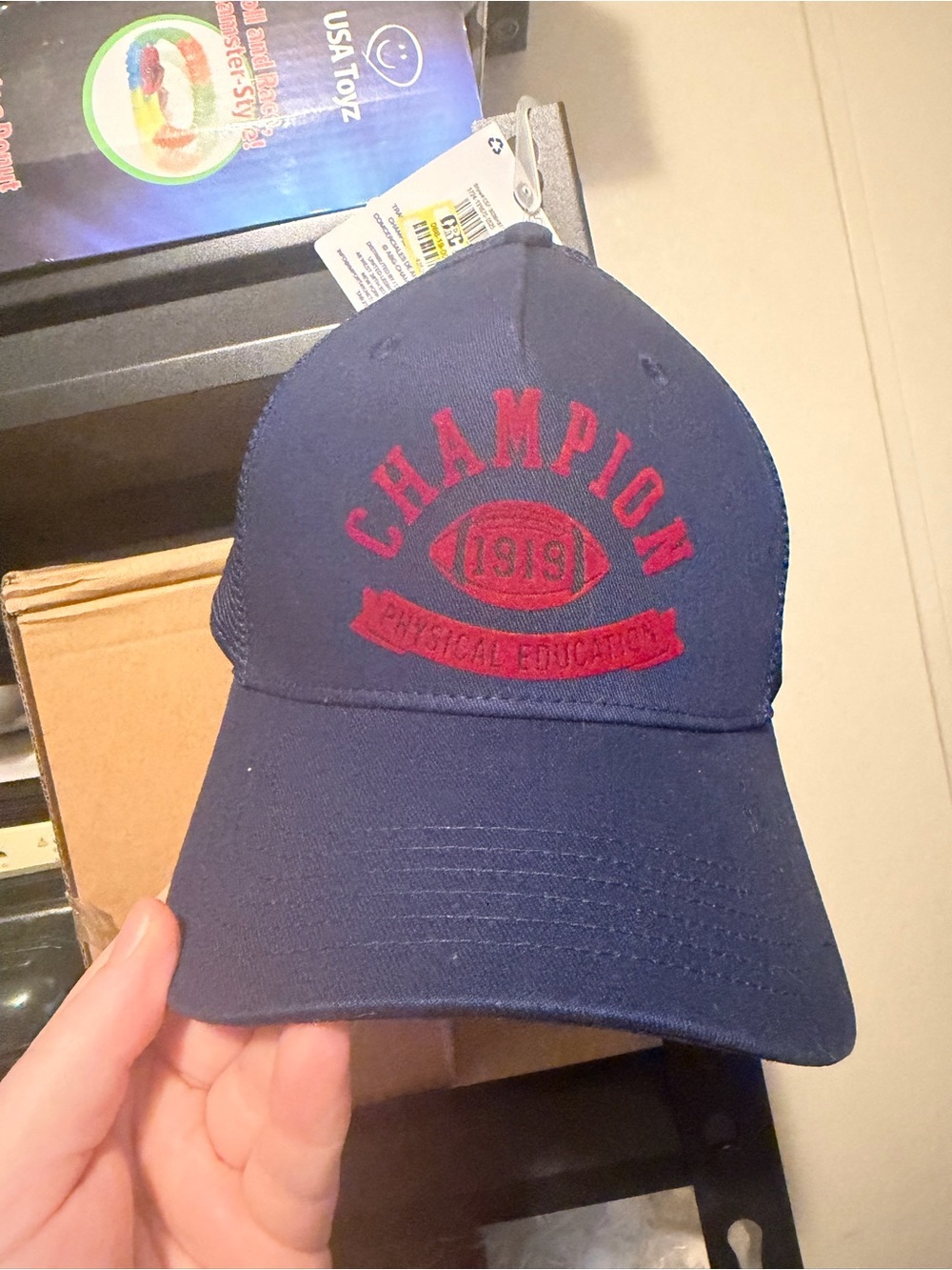 Champion Navy Cap with Red Embroidered Logo
